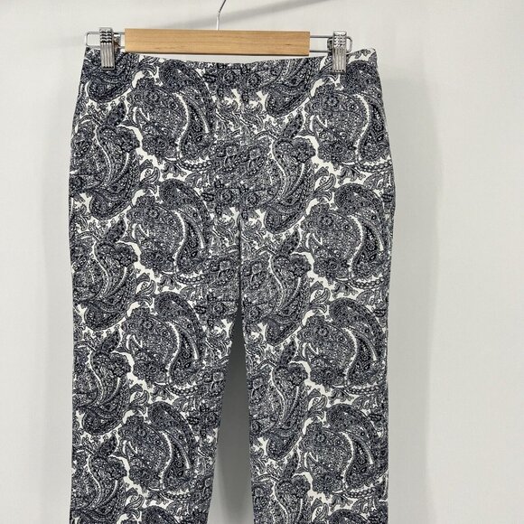 Talbots Heritage Capris 6P Womens Black White Paisley Print Pants Size Petite 6 - Picture 6 of 9